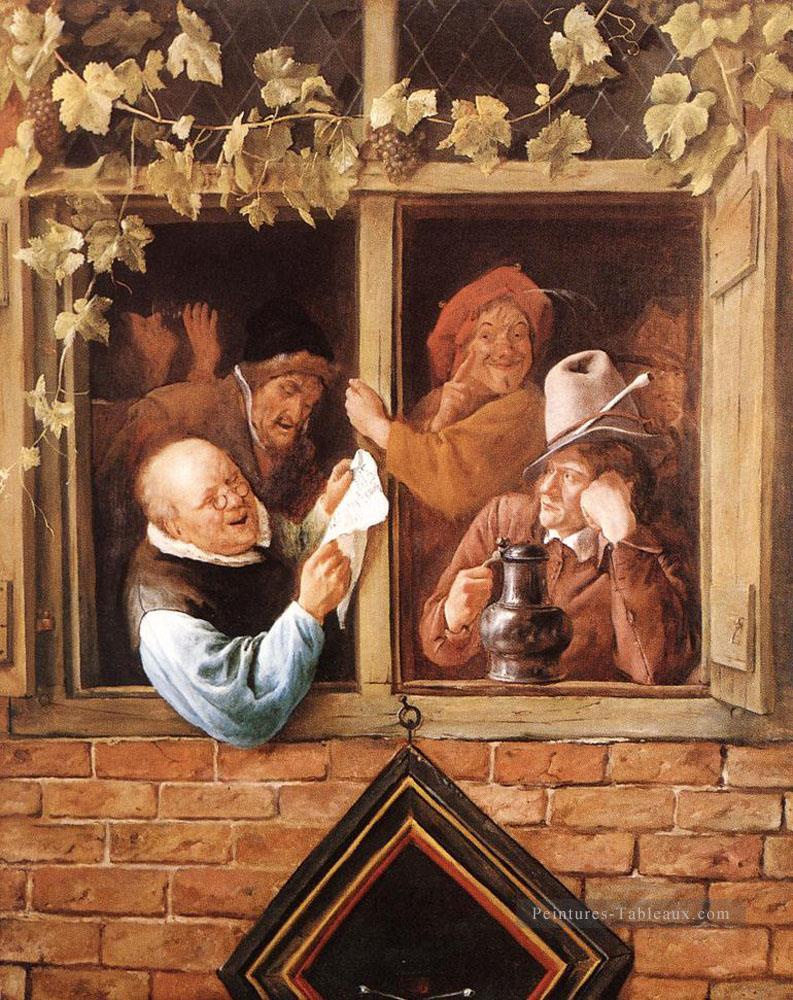 Rhétoriciens à une fenêtre Dutch genre peintre Jan Steen Peintures à l'huile